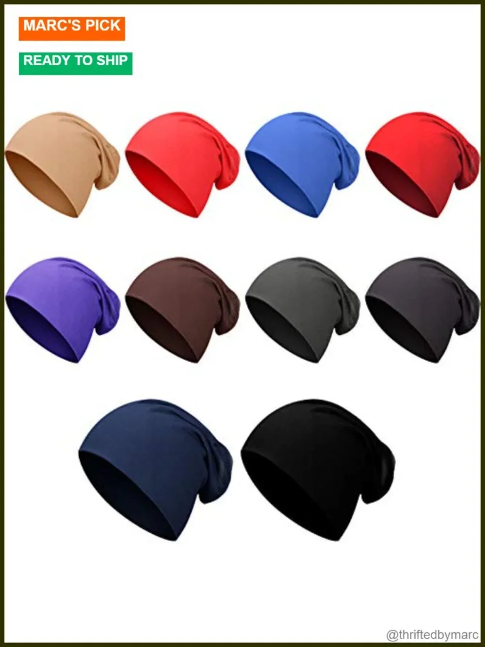 10 Pack Slouchy Beanie Hats Soft Lightweight Hip Hop Chemo Cap